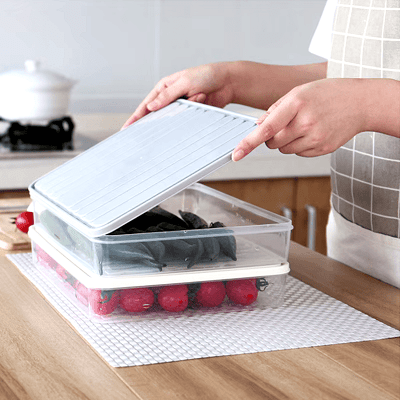 Boîte de rangement - FoodSaverBox™ - Carré gris - Essentiels de rangement