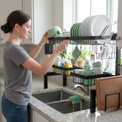 Ăgouttoir-vaisselle-avec-crochet-planche-decouper