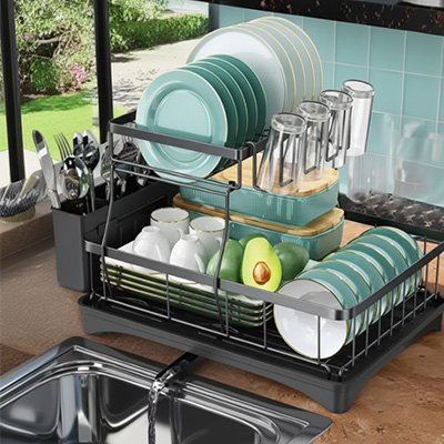 Egouttoir vaisselle deux niveaux strong