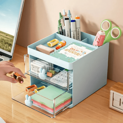 Organisateur Bureau - MultiFunctionalOrganizer™ - Bleu - Essentiels de rangement