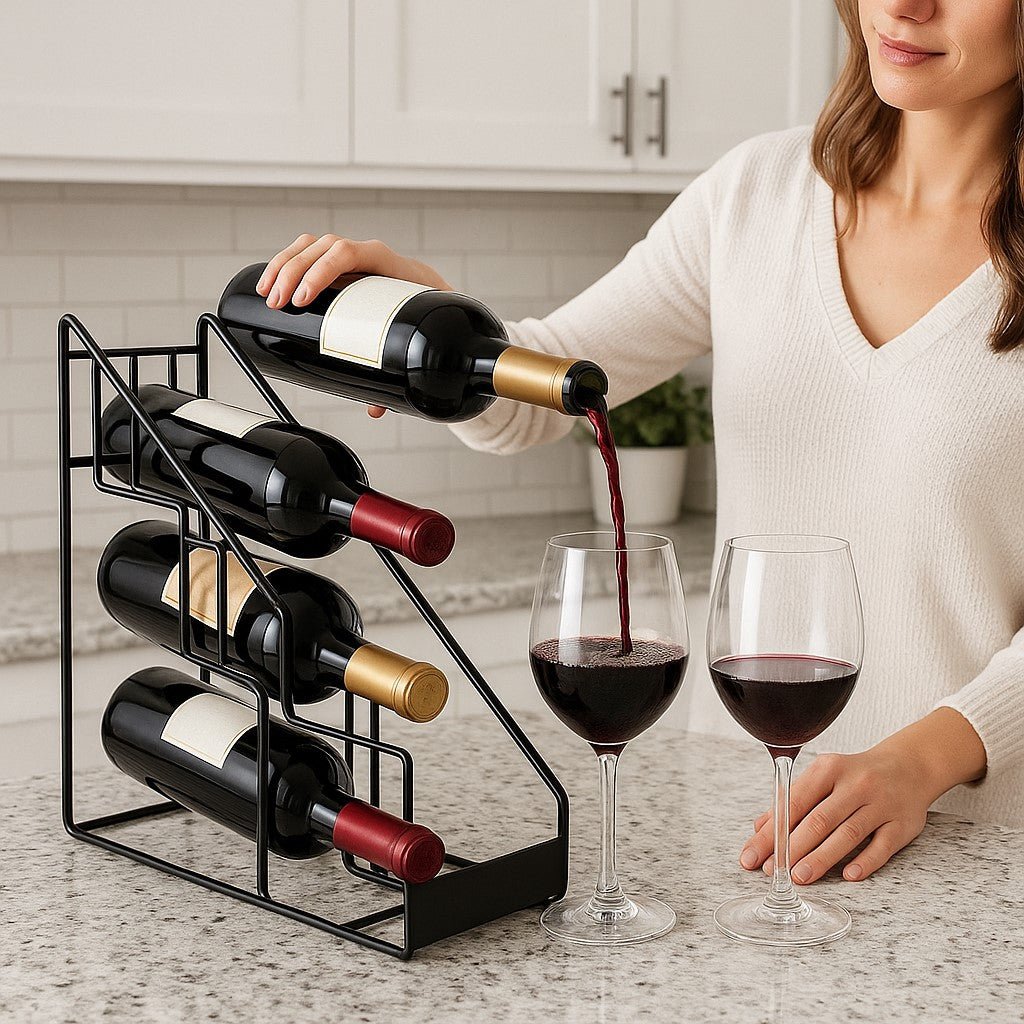 Porte bouteille vin - métal - Essentiels de rangement