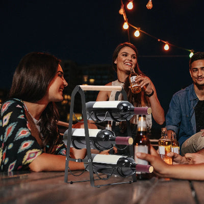 Porte bouteille vin - Pliante - soiree entre amis