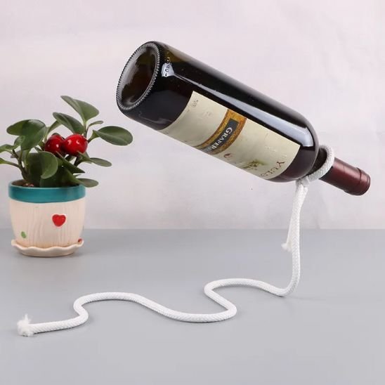 Porte bouteille vin - Suspendu blanc - Essentiels de rangement
