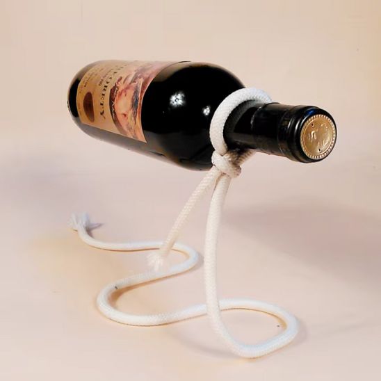 Porte bouteille vin - Suspendu blanc - Essentiels de rangement
