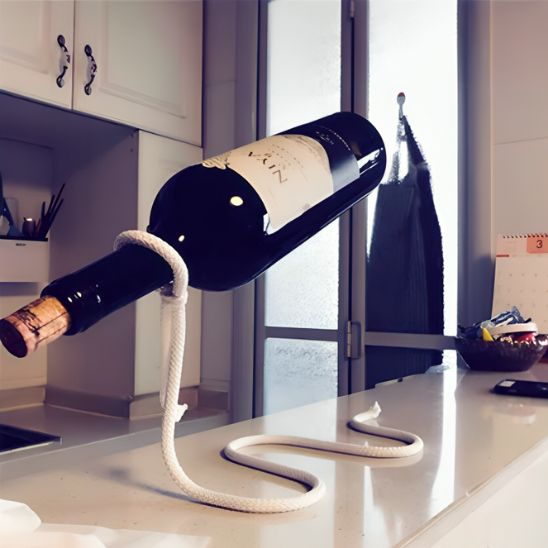 Porte bouteille vin - Suspendu blanc - Essentiels de rangement