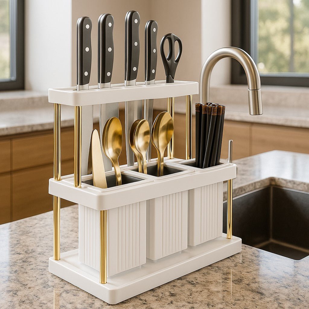 ranger couvert blanc proche evier