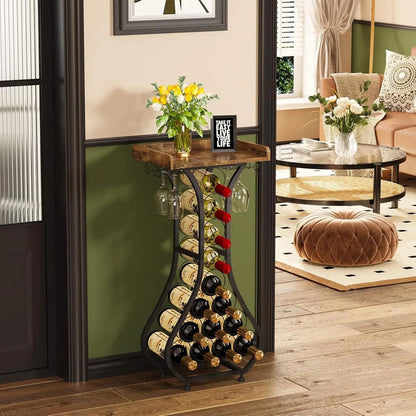 Porte bouteille vin avec tablette superieure