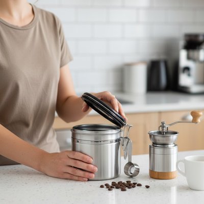 Boite-a-cafe​-en-acier-inoxydable