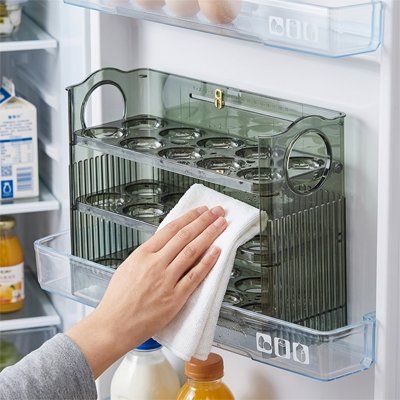 Boite-à-oeufs-vert-dans-frigo
