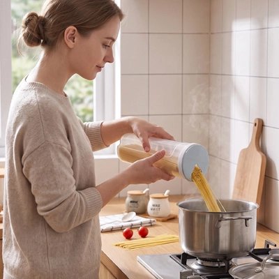 Boite de conservation alimentaire bouchon verseur de spaguetti