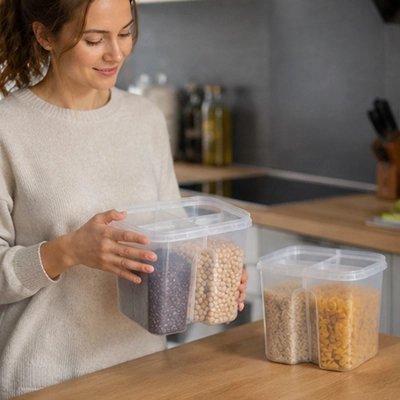 Boite de conservation alimentaire plastique quatre grille