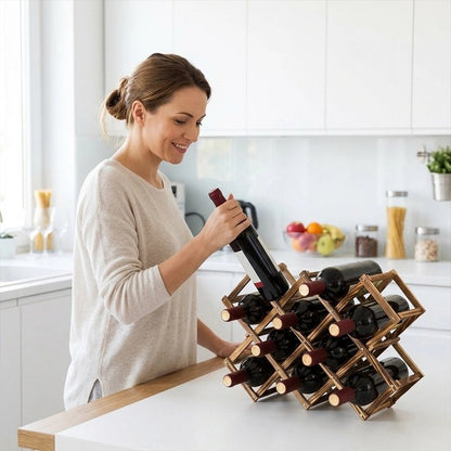 Casier bouteille bois teinté