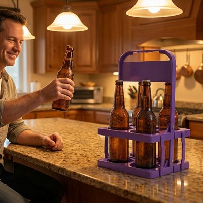 Casier bouteille pliable jaune pour bière 