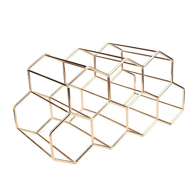 Casier pour bouteille hexagone dore