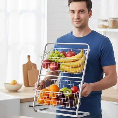 Corbeille a fruits homme presente fruits