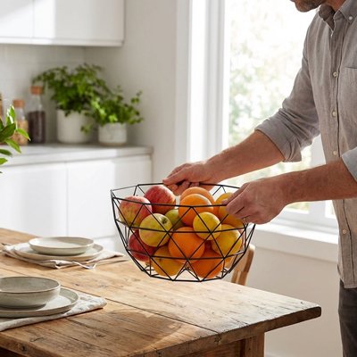Corbeille à fruits homme soulève panier 