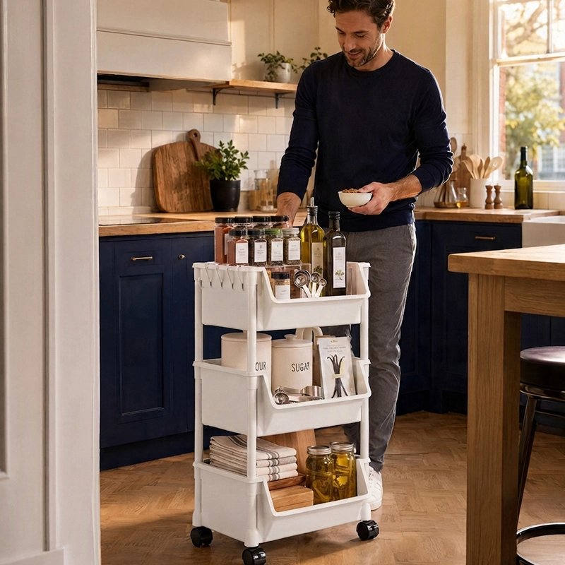 Desserte a roulette pour organisation condiment cuisine