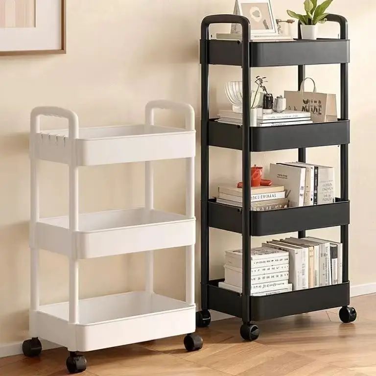 desserte de cuisine trois niveaux blanche quatre niveaux noire