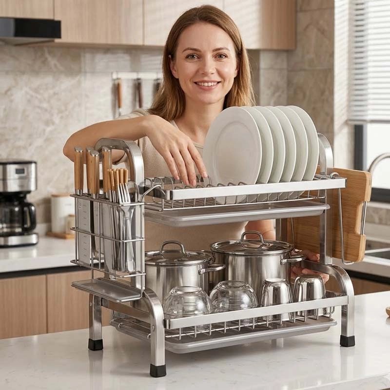 Egouttoir vaisselle assiette en haut bol en bas