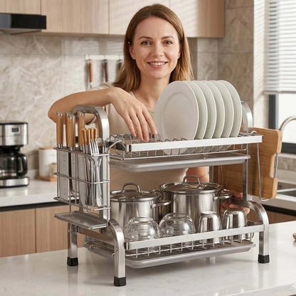 Egouttoir vaisselle assiette en haut bol en bas