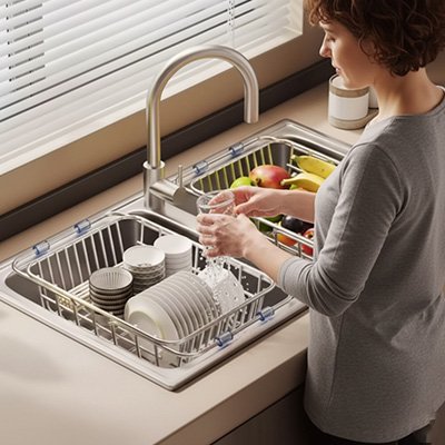 Egouttoir vaisselle capacité modulable