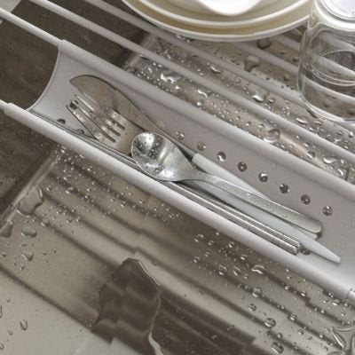 Égouttoir vaisselle pliable avec bord en silicone