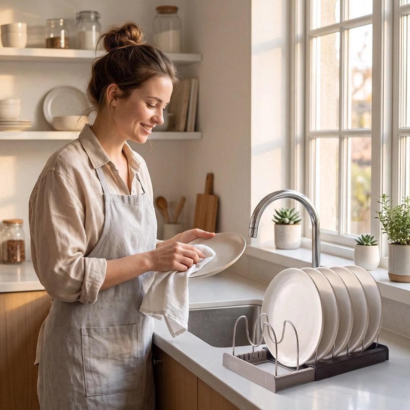 Egouttoir vaisselle rangement extensible