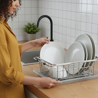 Egouttoir vaisselle surface lisse