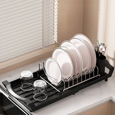 egouttoir vaisselle transformable-noir