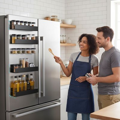 etagere a epices sur frigo