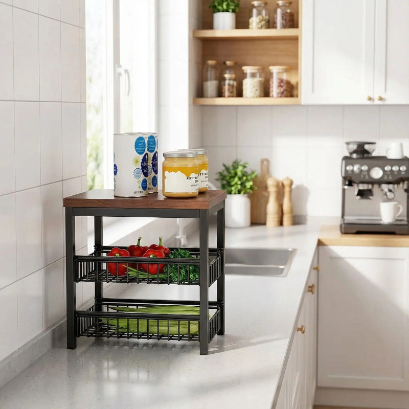 etagere cuisine brun