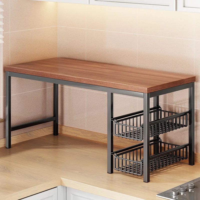 etagere cuisine multifonction brun