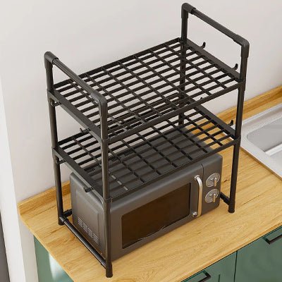 etagere cuisine metal noir trois niveaux