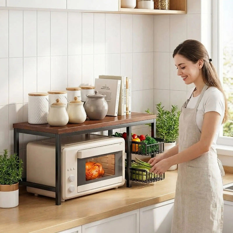 etagere cuisine femme arrange legumes