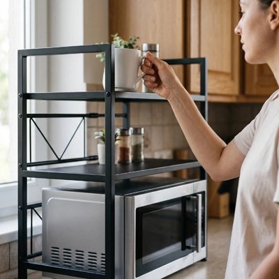 Etagere micro onde avec renforts diagonaux