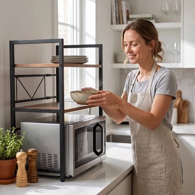 Etagere micro onde double etage