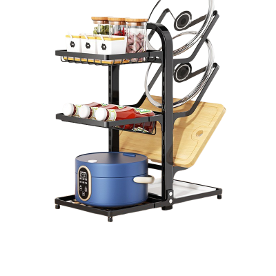 etagere pour cuisine 3 niveaux avec espace pour couvercle