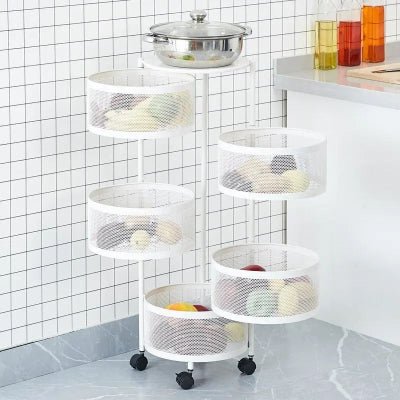 etagere pour cuisine blanche rotative
