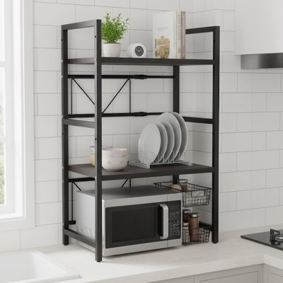 Etagere pour micro onde avec rangement vaisselle