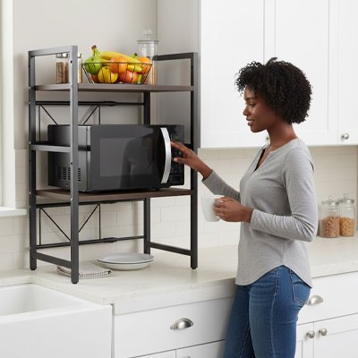 Etagere pour micro onde et support fruit