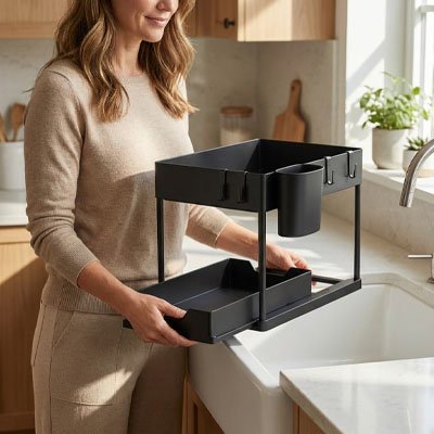 Organisateur placard cuisine deux etages 