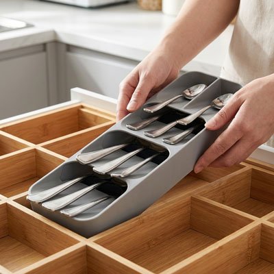 Organisateur tiroir Cuisine gris