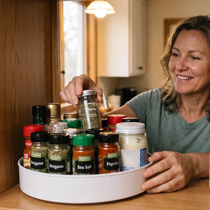 Plateau tournant​ blanc pour pot épices