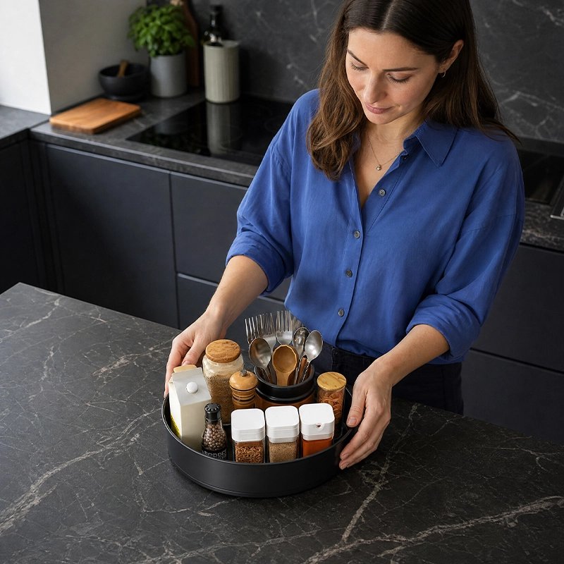 Plateau tournant​ flocon bocaux petits accessoires