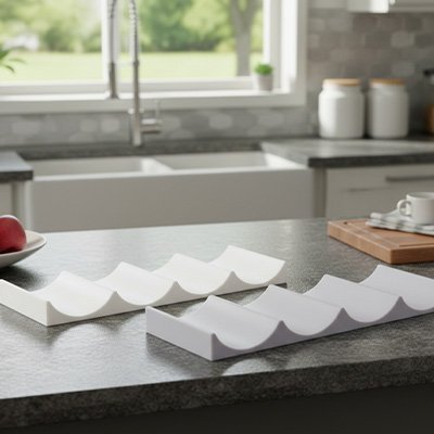 Porte bouteille blanc ondulable