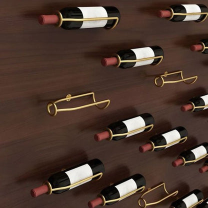 Porte bouteille mural metal dore