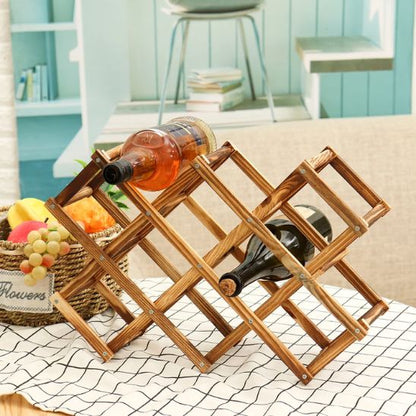 Porte bouteille vin - Bois pliable - Essentiels de rangement