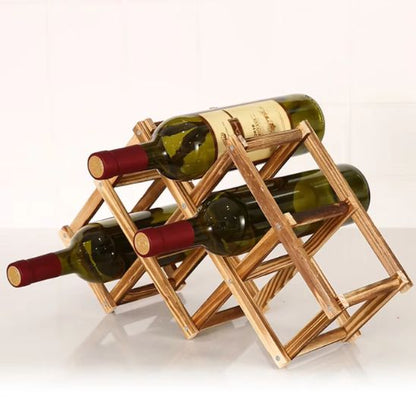 Porte bouteille vin - Bois pliable - Essentiels de rangement