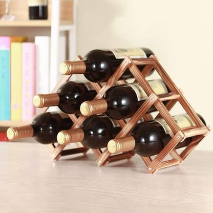 Porte bouteille vin - Bois pliable - Essentiels de rangement