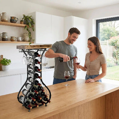 porte bouteille vin homme partage vin avec une amie